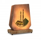 Kâbe ve Kubbetül-Hadra İşlemeli Tuz Lamba